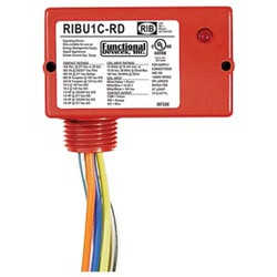 Enclosed Pilot Relay w/ Red Housing, 10 Amp, SPDT, 1/3 HP, 10-30 Vac/DC/120 Vac Coil